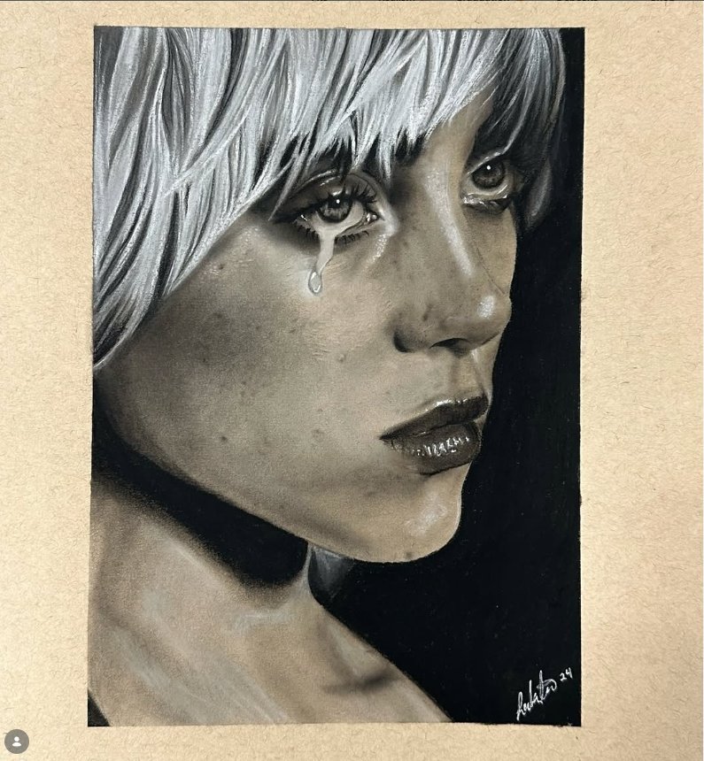Charcoal portrait drawing by Leland Lakata