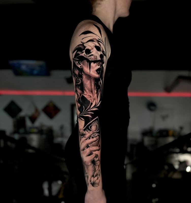 Horror clown tattoo by InkMeLele